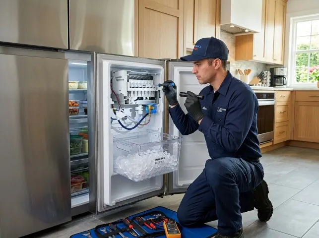 Appliance Repair Hero technician repairing a refrigerator ice maker in Boiceville, NY